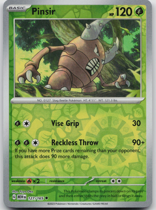 Pinsir Reverse Holo Uncommon SV: Scarlet & Violet 151 127/165 NM