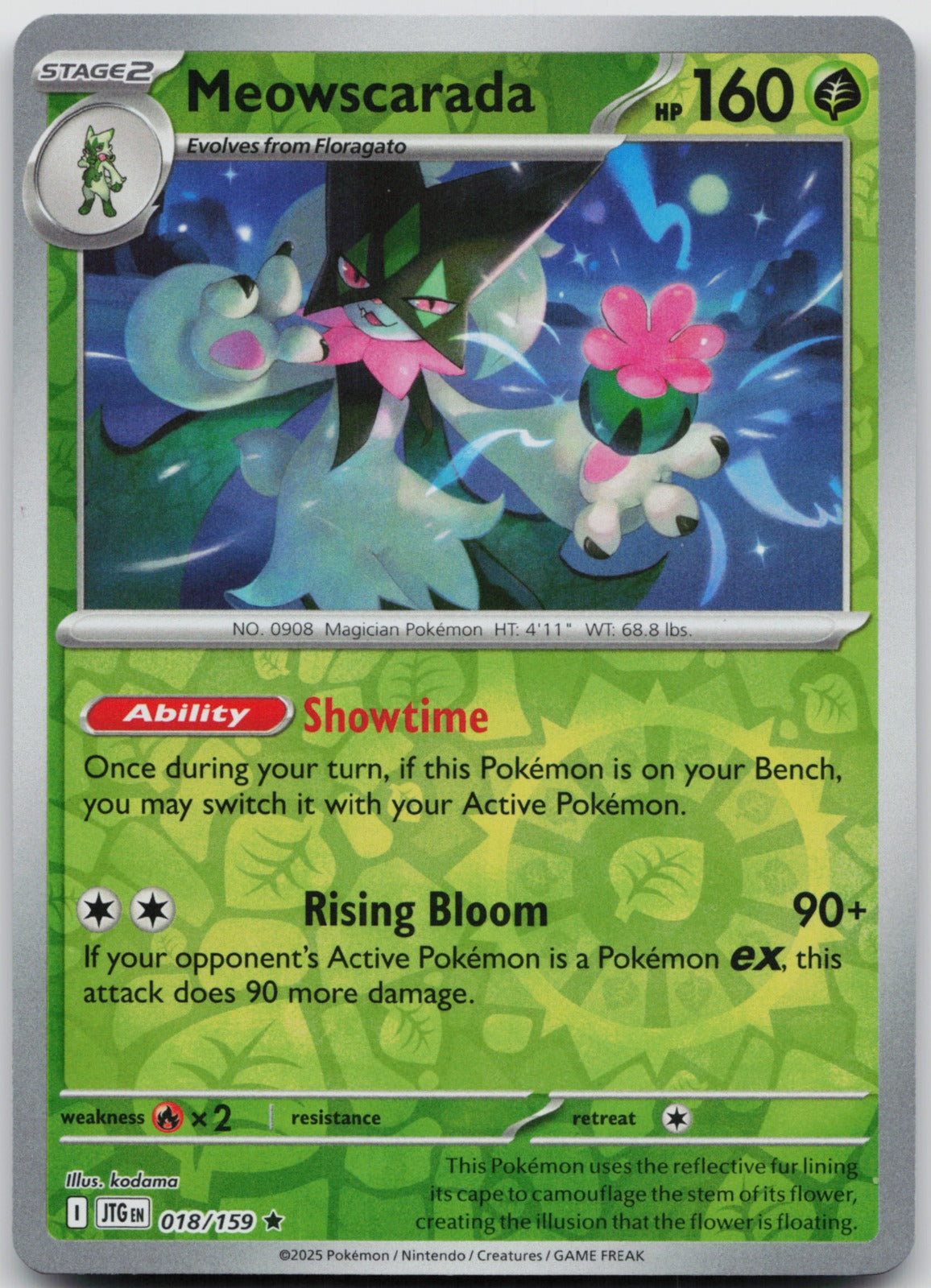 Meowscarada Reverse Holo Rare SV09: Journey Together 018/159 NM