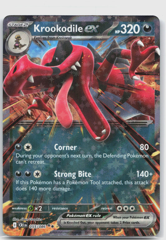 Krookodile ex Holo Double Rare ME04: Chaos Rising 055/086 NM
