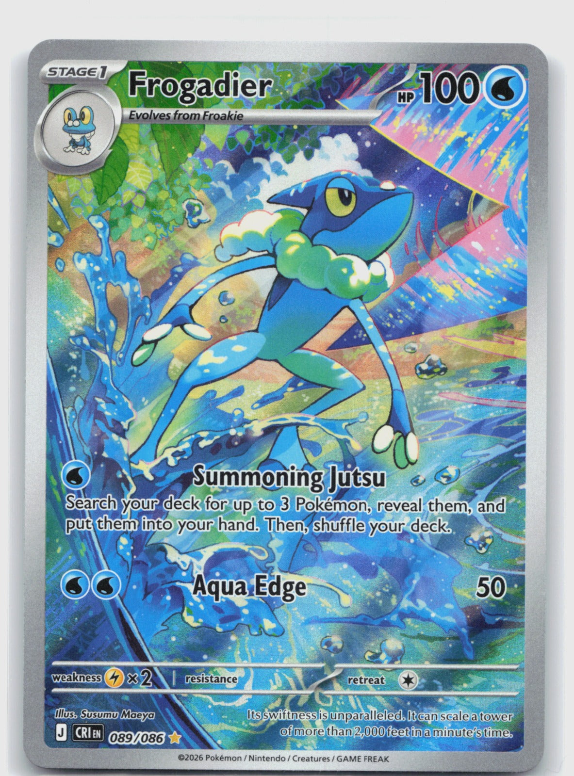 Frogadier Holo Illustration Rare ME04: Chaos Rising 089/086 NM