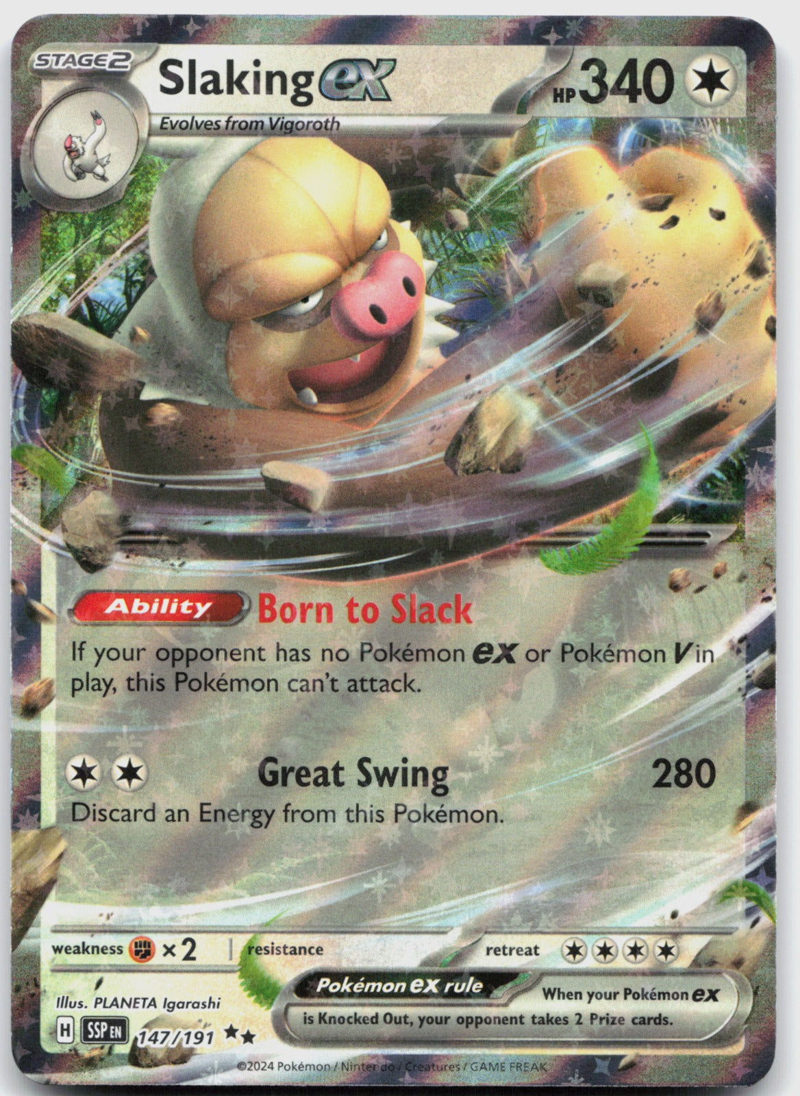 Slaking ex Holo Double Rare SV08: Surging Sparks 147/191 NM