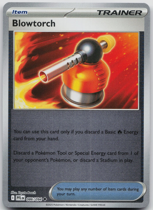 Blowtorch Reverse Holo Uncommon ME02: Phantasmal Flames 086/094 NM