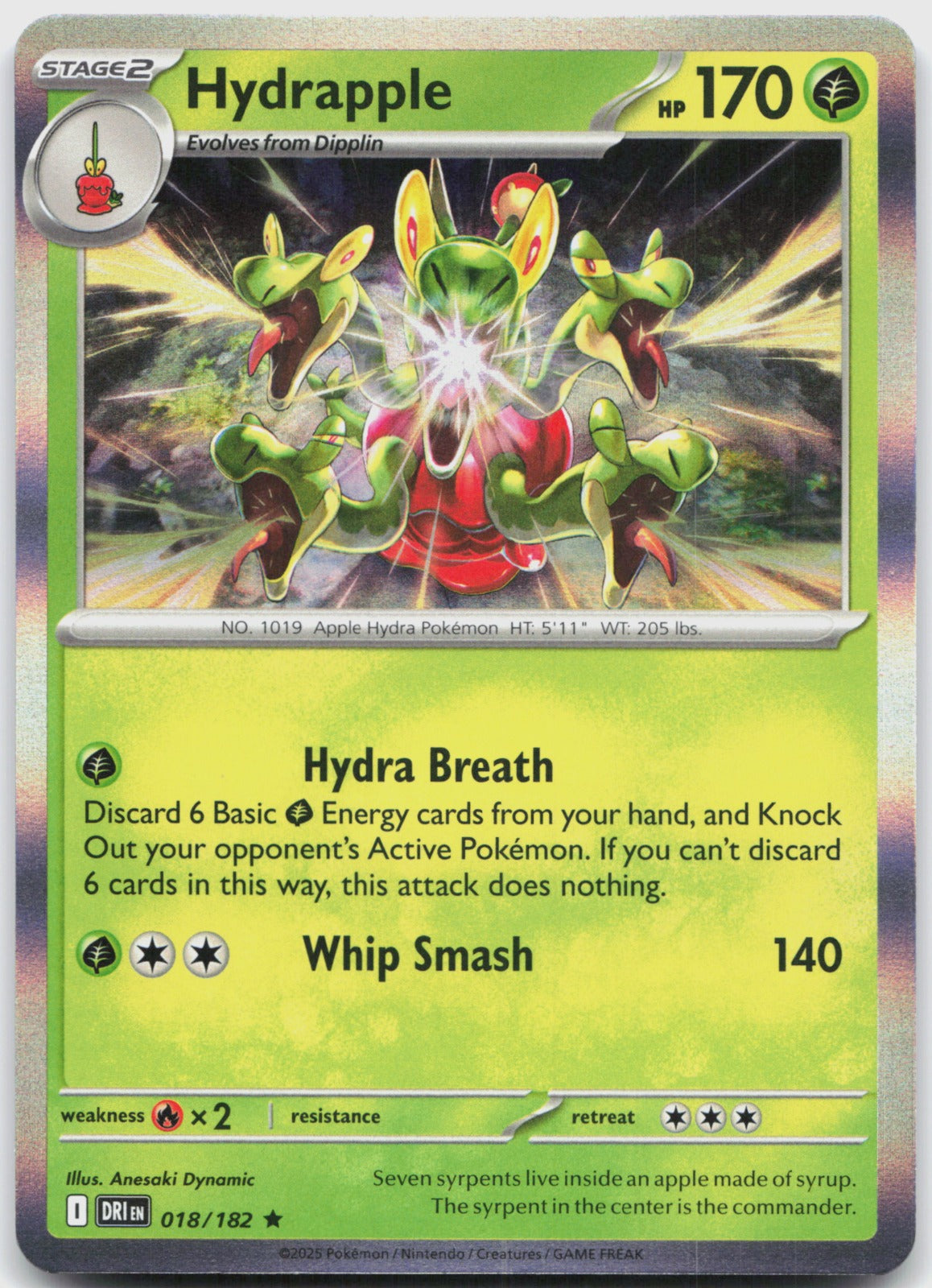 Hydrapple Holo Rare SV10: Destined Rivals 018/182 NM