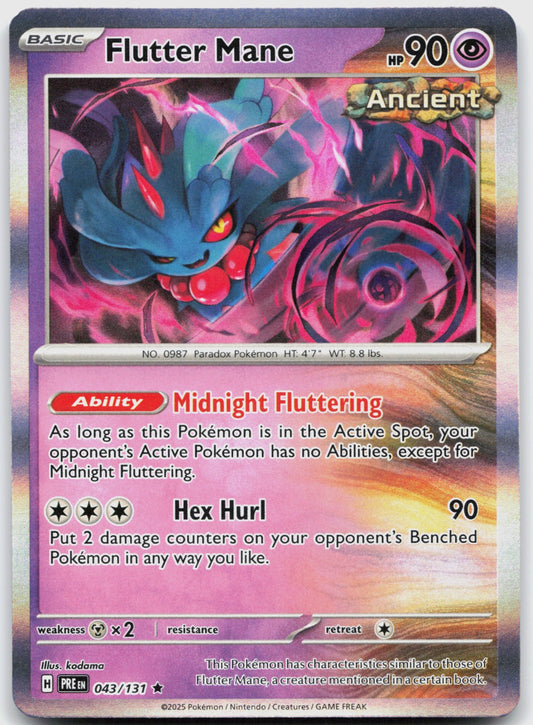 Flutter Mane Holo Rare SV: Prismatic Evolutions 043/131 NM