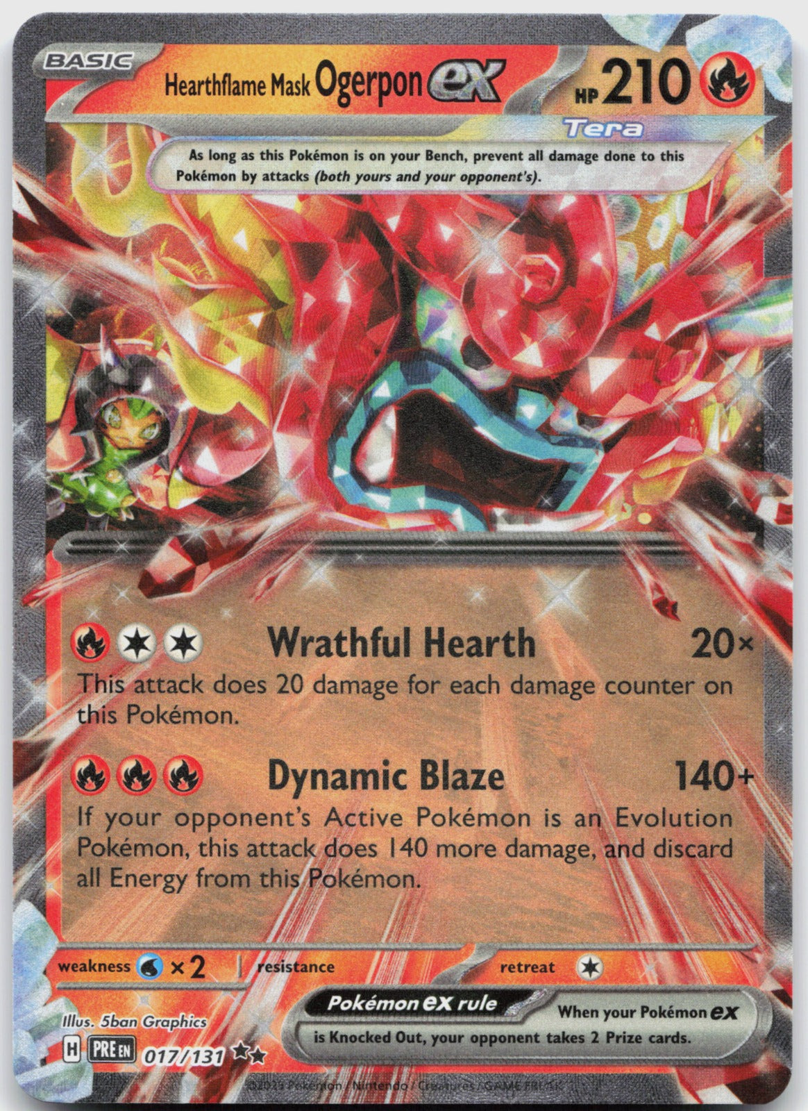 Hearthflame Mask Ogerpon ex Holo Double Rare SV06: Twilight Masquerade 040/167 NM
