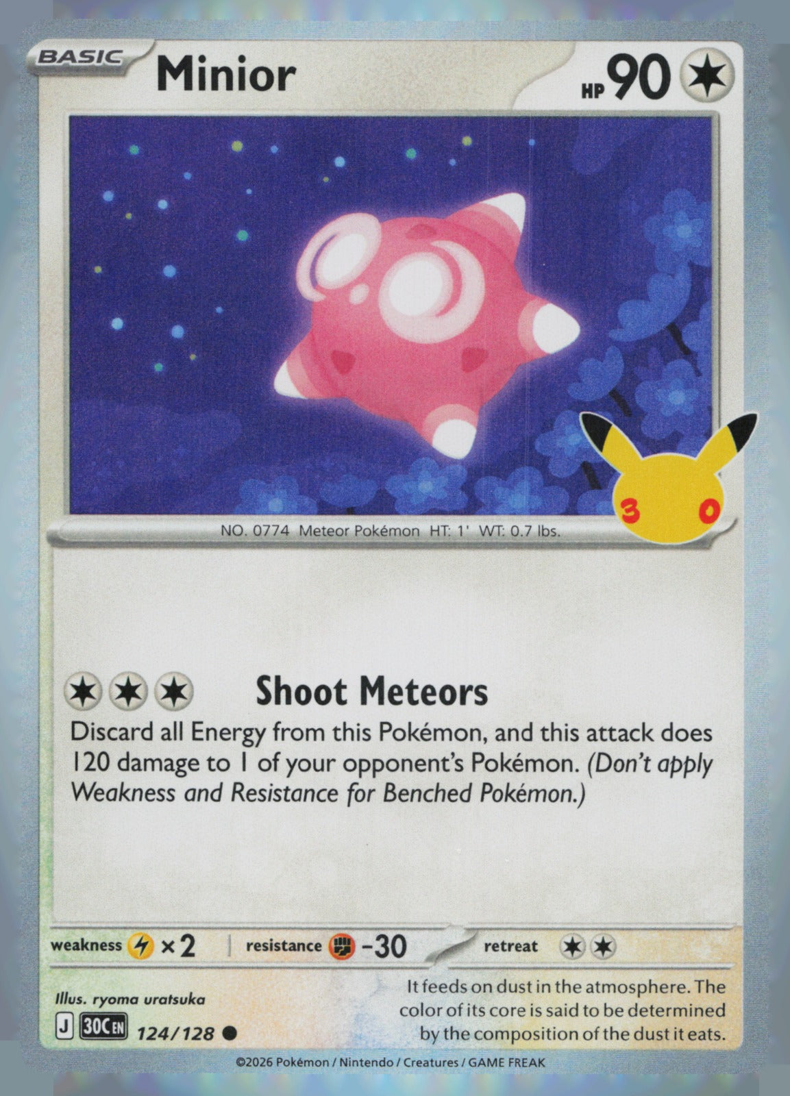 Minior Holo Common ME: 30th Celebration 124/128 NM