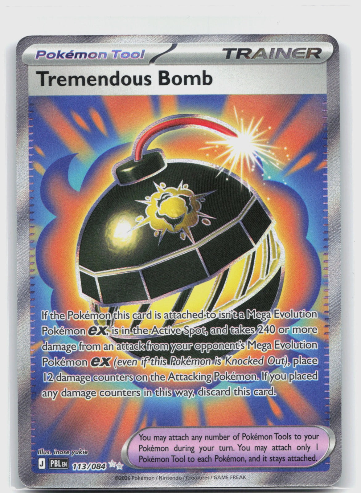 Tremendous Bomb Holo Ultra Rare ME05: Pitch Black 113/084 NM