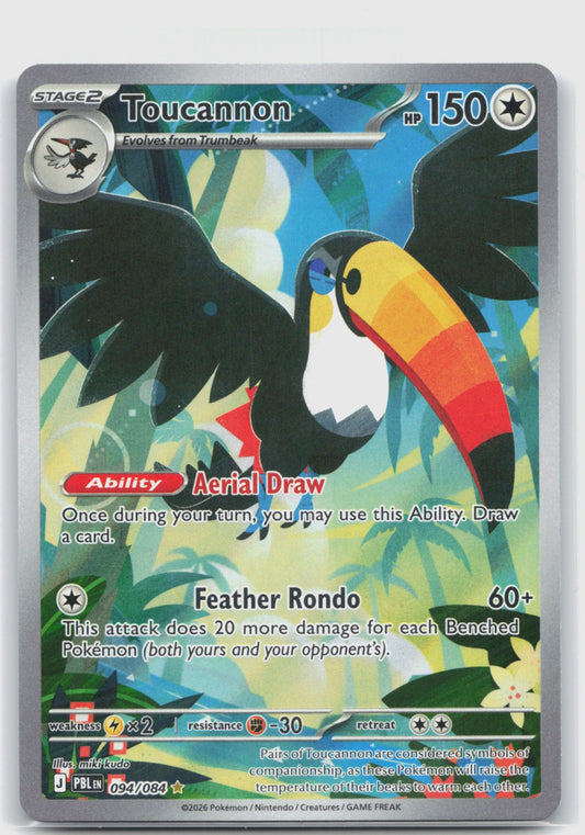 Toucannon Holo Illustration Rare ME05: Pitch Black 094/084 NM