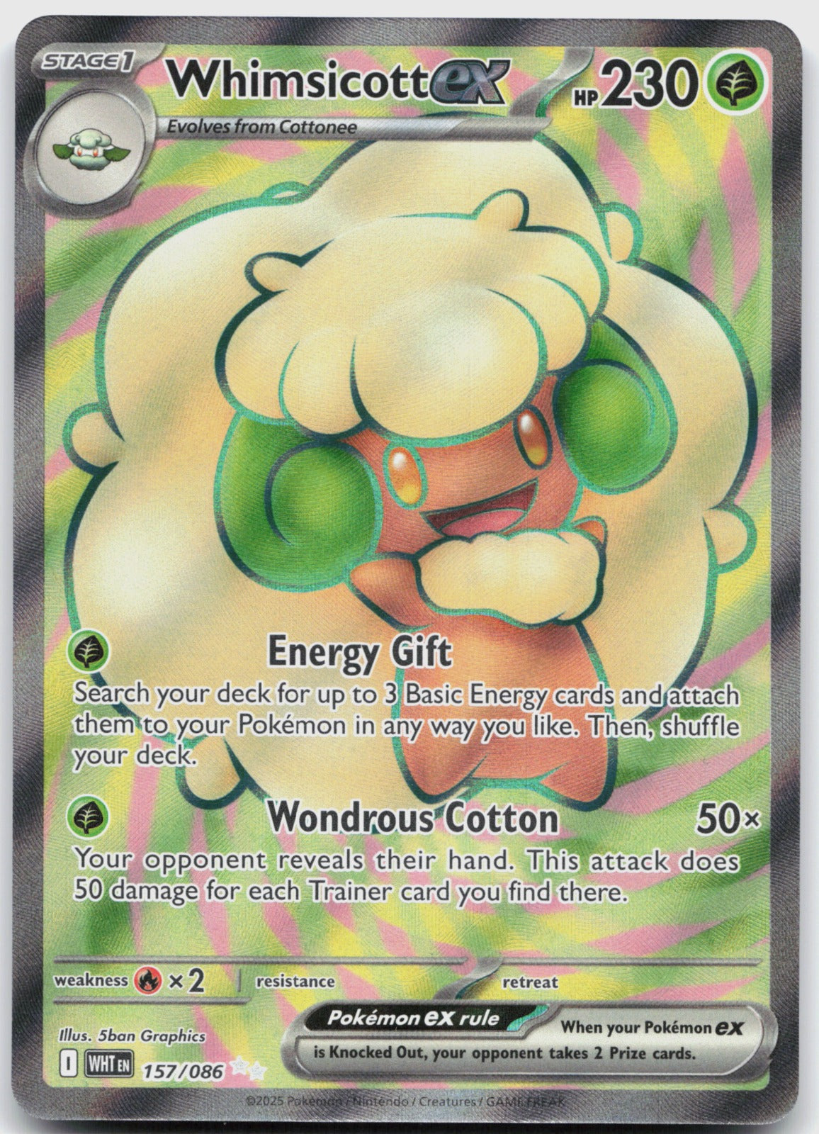 Whimsicott ex Holo Ultra Rare SV: White Flare 157/086 NM
