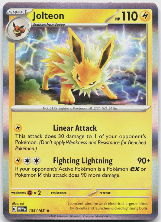Jolteon Holo Rare SV: Scarlet & Violet 151 135/165 NM