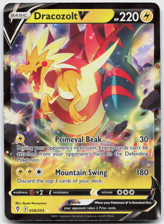 Dracozolt V Holo Ultra Rare SWSH07: Evolving Skies 058/203 NM