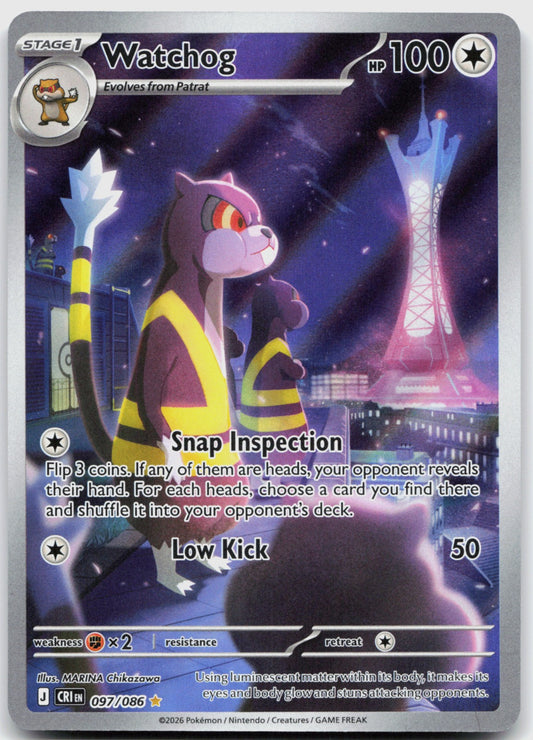 Watchog Holo Illustration Rare ME04: Chaos Rising 097/086 NM