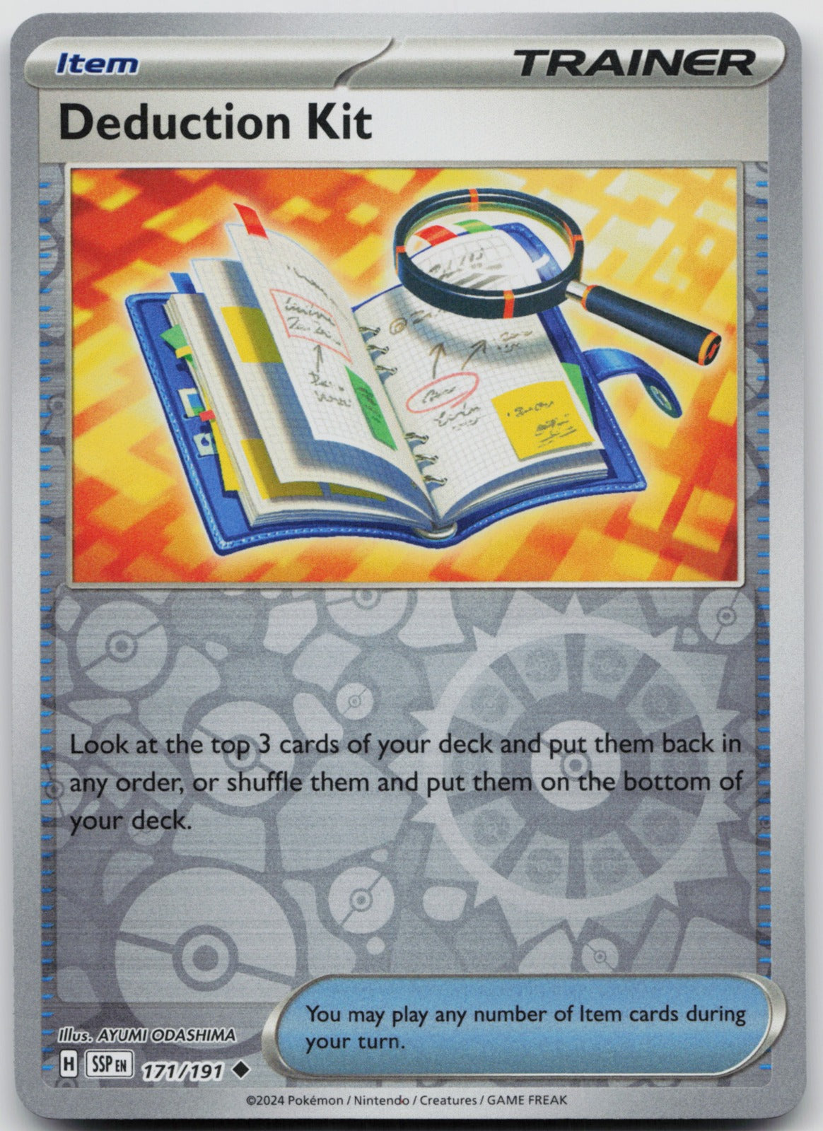 Deduction Kit Reverse Holo Uncommon SV08: Surging Sparks 171/191 NM
