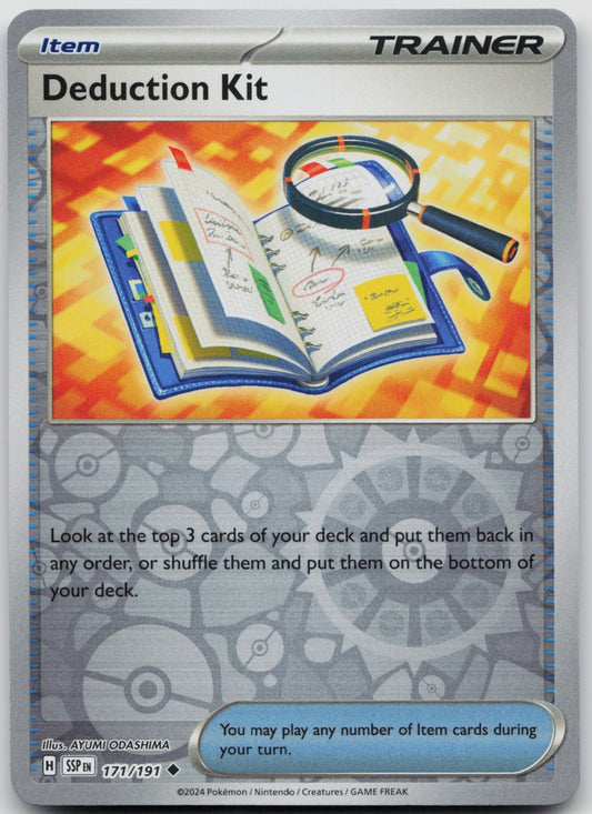 Deduction Kit Reverse Holo Uncommon SV08: Surging Sparks 171/191 NM