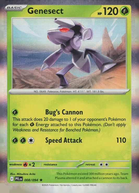 Genesect Holo Rare ME02: Phantasmal Flames 008/094 NM