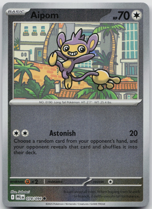 Aipom Reverse Holo Common ME02: Phantasmal Flames 078/094 NM