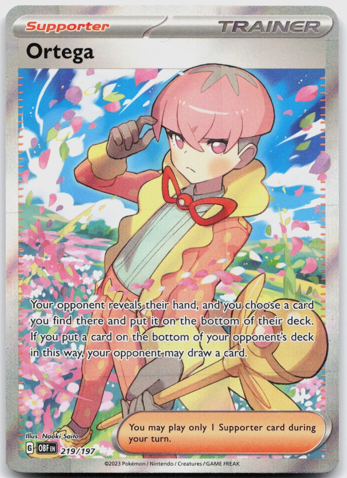 Ortega Holo Ultra Rare SV03: Obsidian Flames 219/197 NM