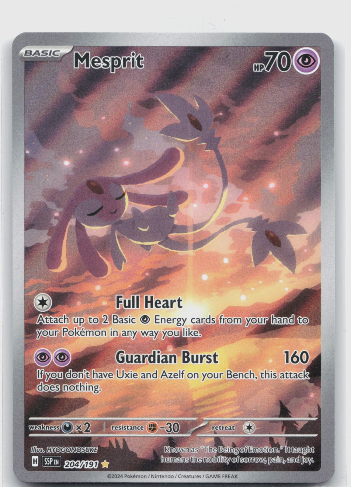 Mesprit Holo Illustration Rare SV08: Surging Sparks 204/191 NM