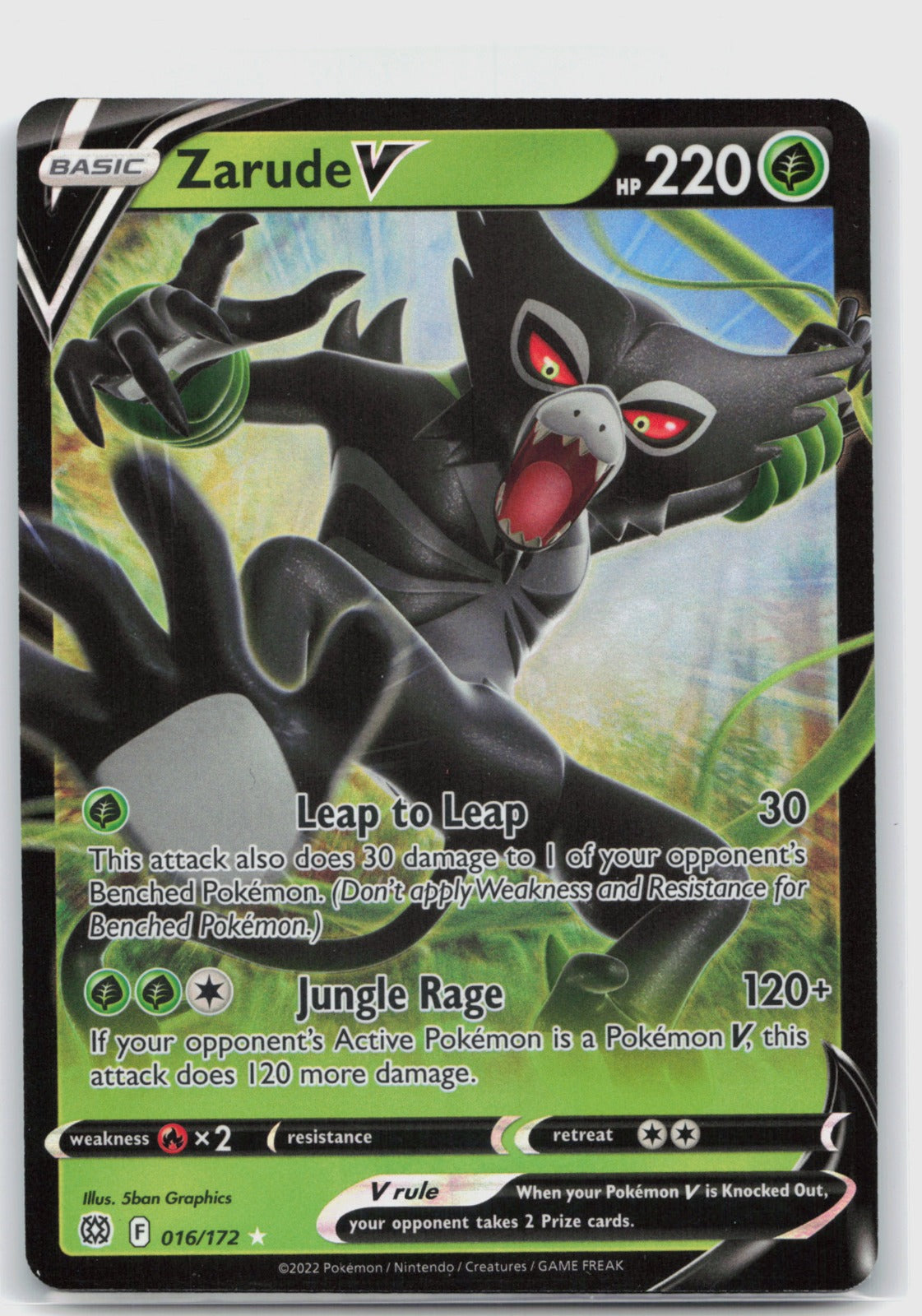 Zarude V Holo Ultra Rare SWSH09: Brilliant Stars 016/172 NM