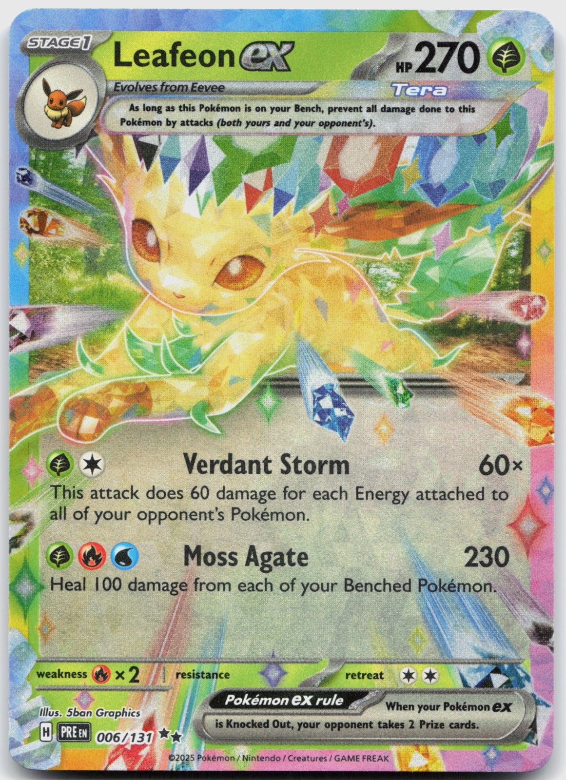 Leafeon ex Holo Double Rare SV: Prismatic Evolutions 006/131 NM
