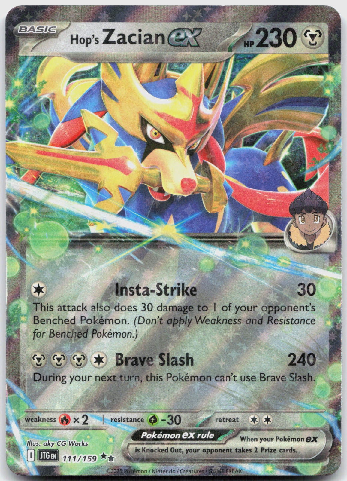 Hop's Zacian ex Holo Double Rare SV09: Journey Together 111/159 NM