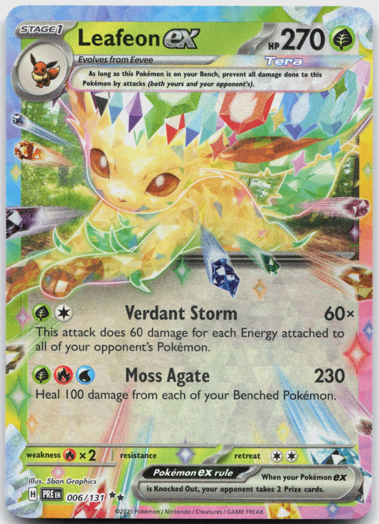 Leafeon ex Holo Double Rare SV: Prismatic Evolutions 006/131 NM