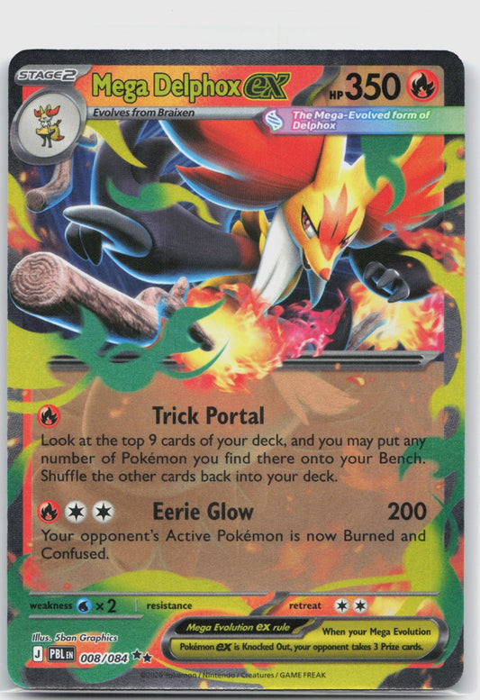 Mega Delphox ex Holo Double Rare ME05: Pitch Black 008/084 NM