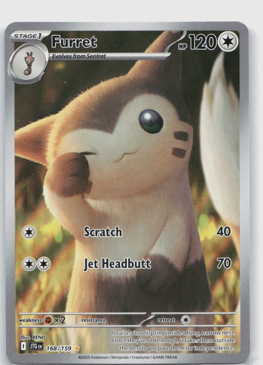 Furret Holo Illustration Rare SV09: Journey Together 168/159 NM