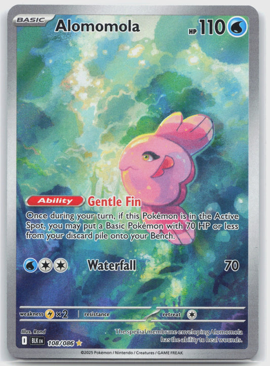Alomomola Holo Illustration Rare SV: Black Bolt 108/086 NM