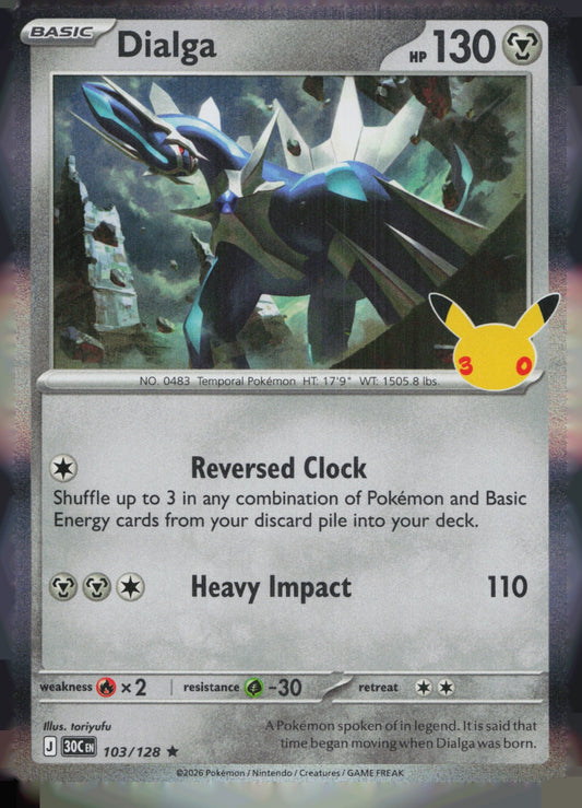 Dialga Holo Rare ME: 30th Celebration 103/128 NM