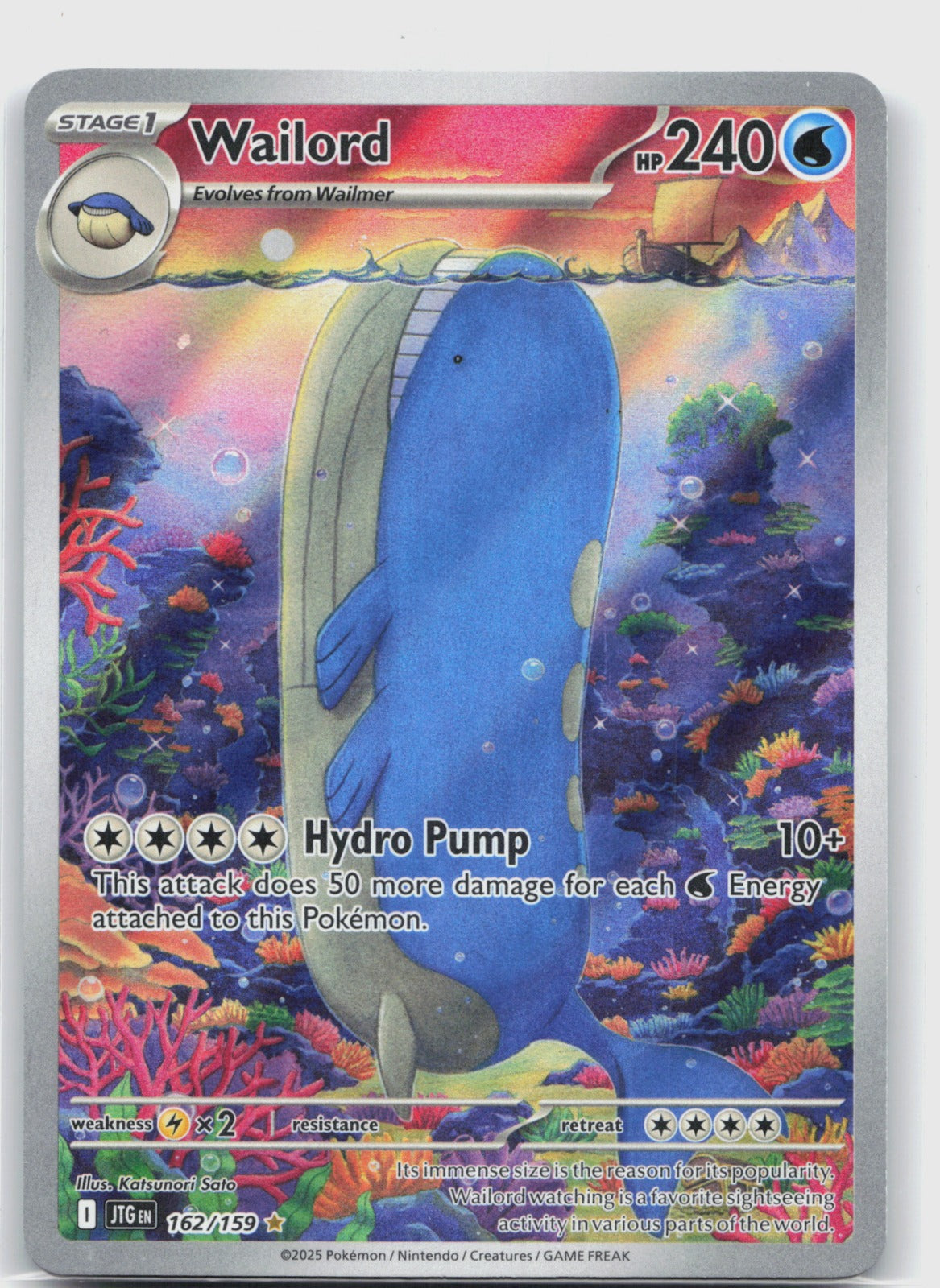 Wailord Holo Illustration Rare SV09: Journey Together 162/159 NM