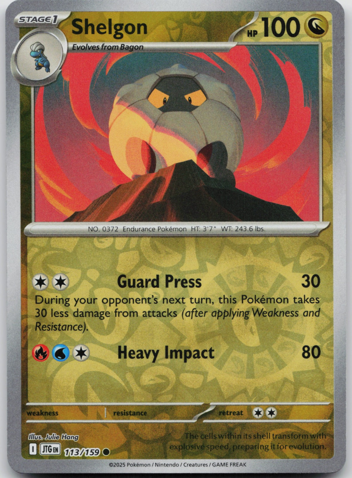 Shelgon Reverse Holo Common SV09: Journey Together 113/159 NM