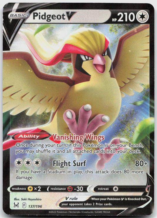 Pidgeot V Holo Ultra Rare SWSH11: Lost Origin 137/196 NM