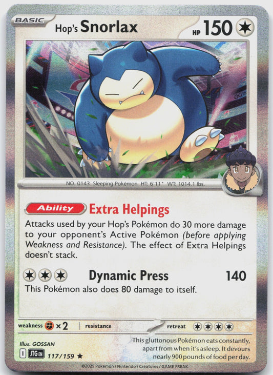 Hop's Snorlax Holo Rare SV09: Journey Together 117/159 NM