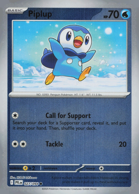 Piplup Common ME02: Phantasmal Flames 027/094 NM