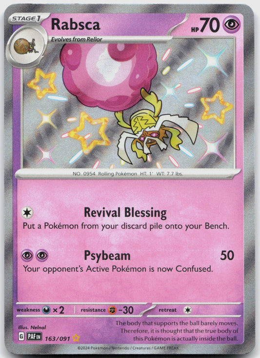 Rabsca Holo Shiny Rare SV: Paldean Fates 163/091 NM