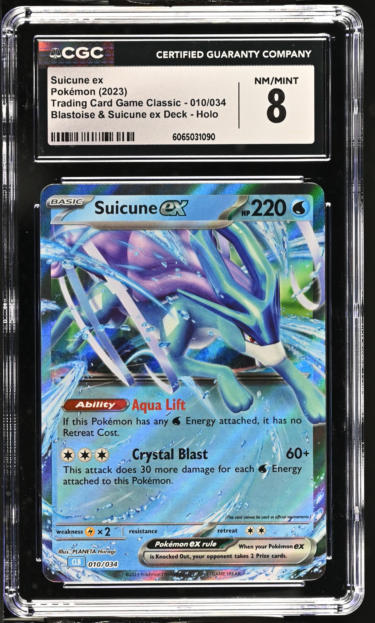 CGC 8 Suicune ex Holo Trading Card Game Classic: Blastoise & Suicune ex Deck 010/034 - CGC cert 6065031090 front
