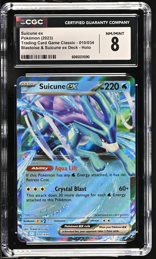 CGC 8 Suicune ex Holo Trading Card Game Classic: Blastoise & Suicune ex Deck 010/034 - CGC cert 6065031090 front