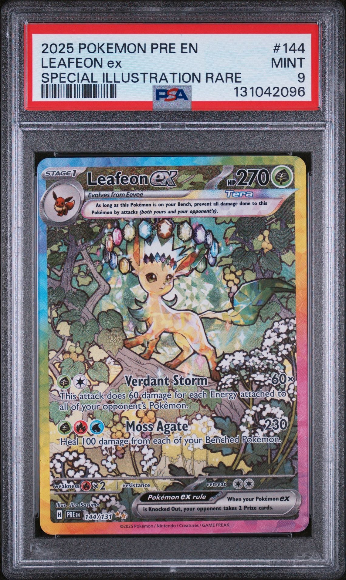 PSA 9 Leafeon ex Special Illustration Rare SV: Prismatic Evolutions 144/131