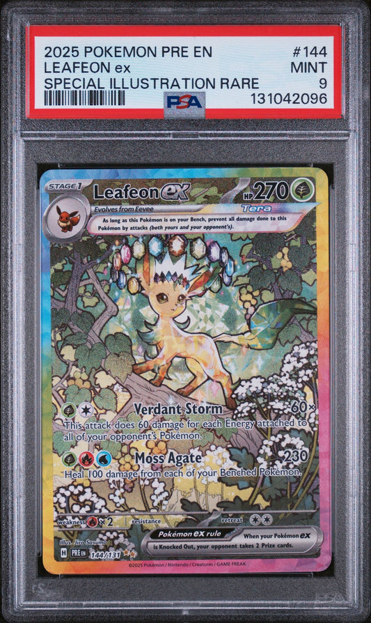 PSA 9 Leafeon ex Special Illustration Rare SV: Prismatic Evolutions 144/131