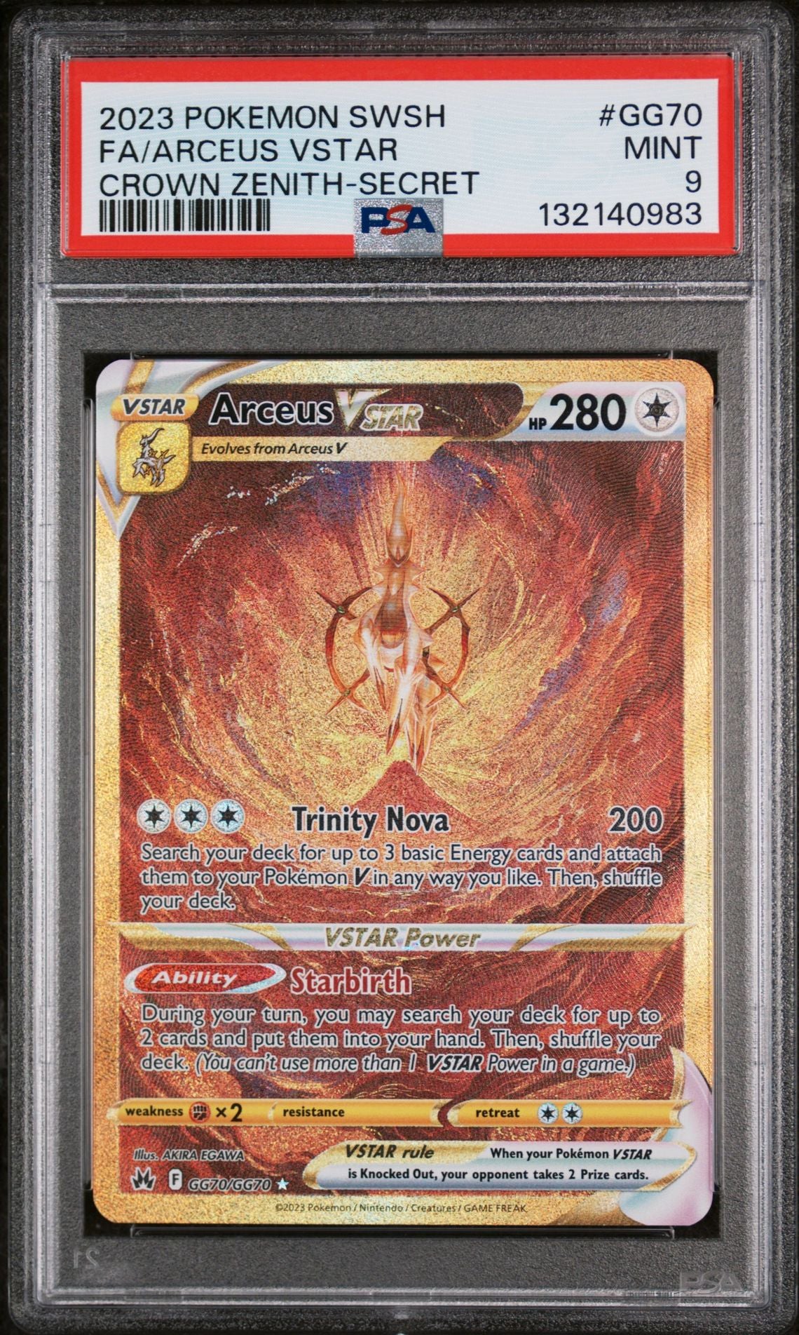PSA 9 Arceus VSTAR Galarian Gallery Secret Rare SWSH: Crown Zenith GG70/GG70
