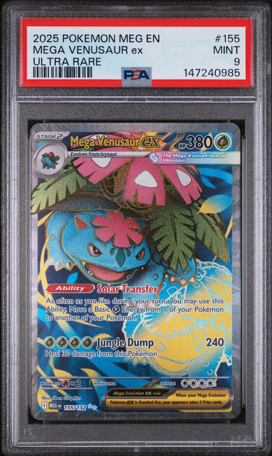 PSA 9 Mega Venusaur ex Ultra Rare ME01: Mega Evolution 155/132