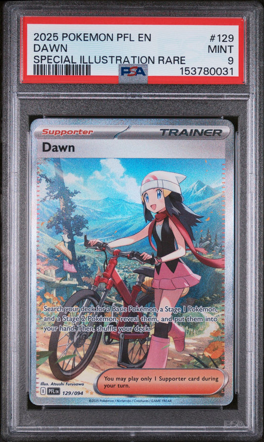 PSA 9 Dawn Special Illustration Rare ME02: Phantasmal Flames 129/094