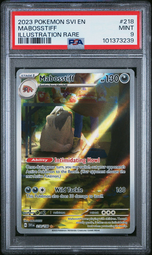 PSA 9 Mabosstiff Illustration Rare SV01: Scarlet & Violet Base Set 218/198