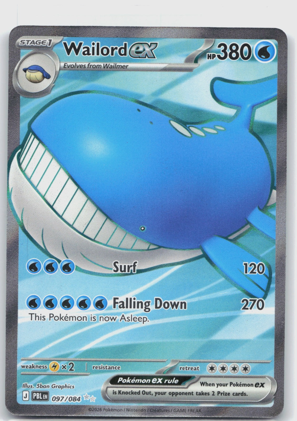 Wailord ex Holo Ultra Rare ME05: Pitch Black 097/084 NM