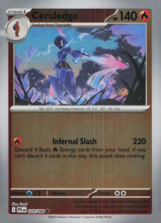 Ceruledge Reverse Holo Uncommon ME02: Phantasmal Flames 020/094 NM