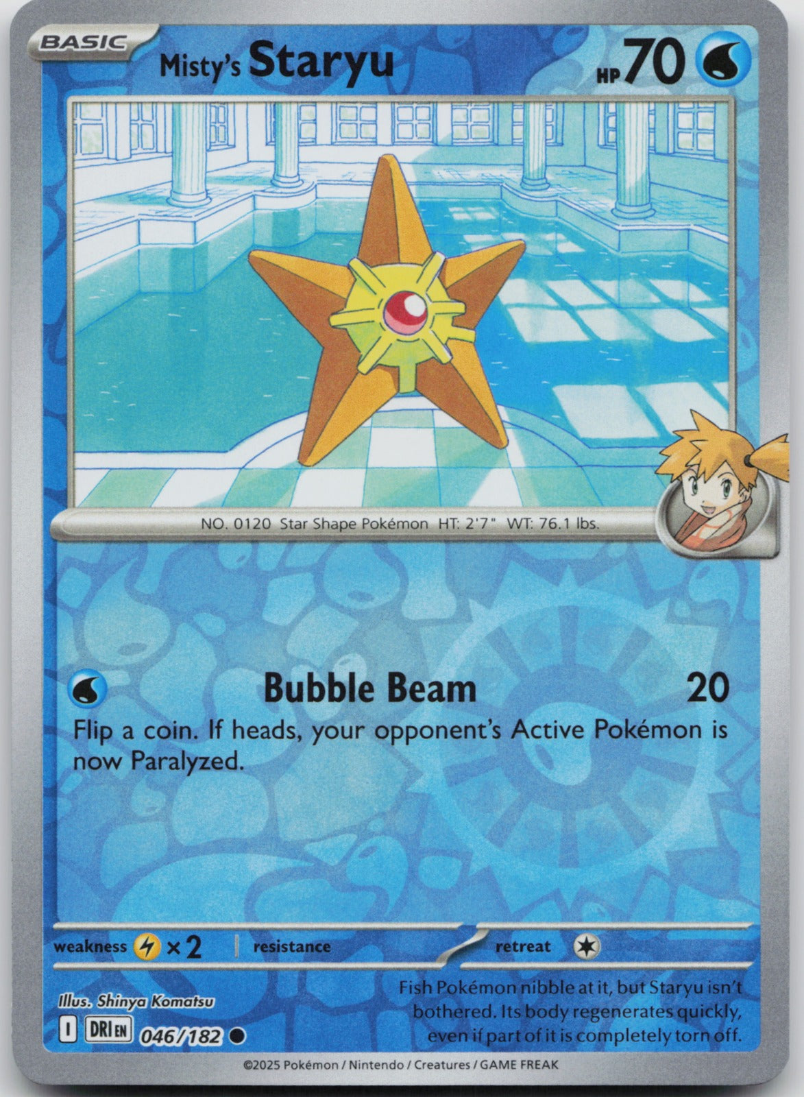 Misty's Staryu Reverse Holo Common SV10: Destined Rivals 046/182 NM