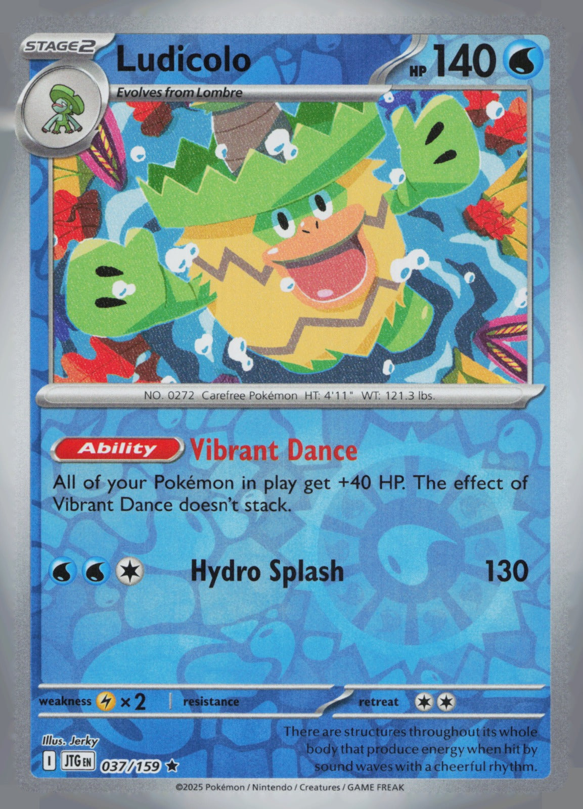 Ludicolo Reverse Holo Rare SV09: Journey Together 037/159 NM