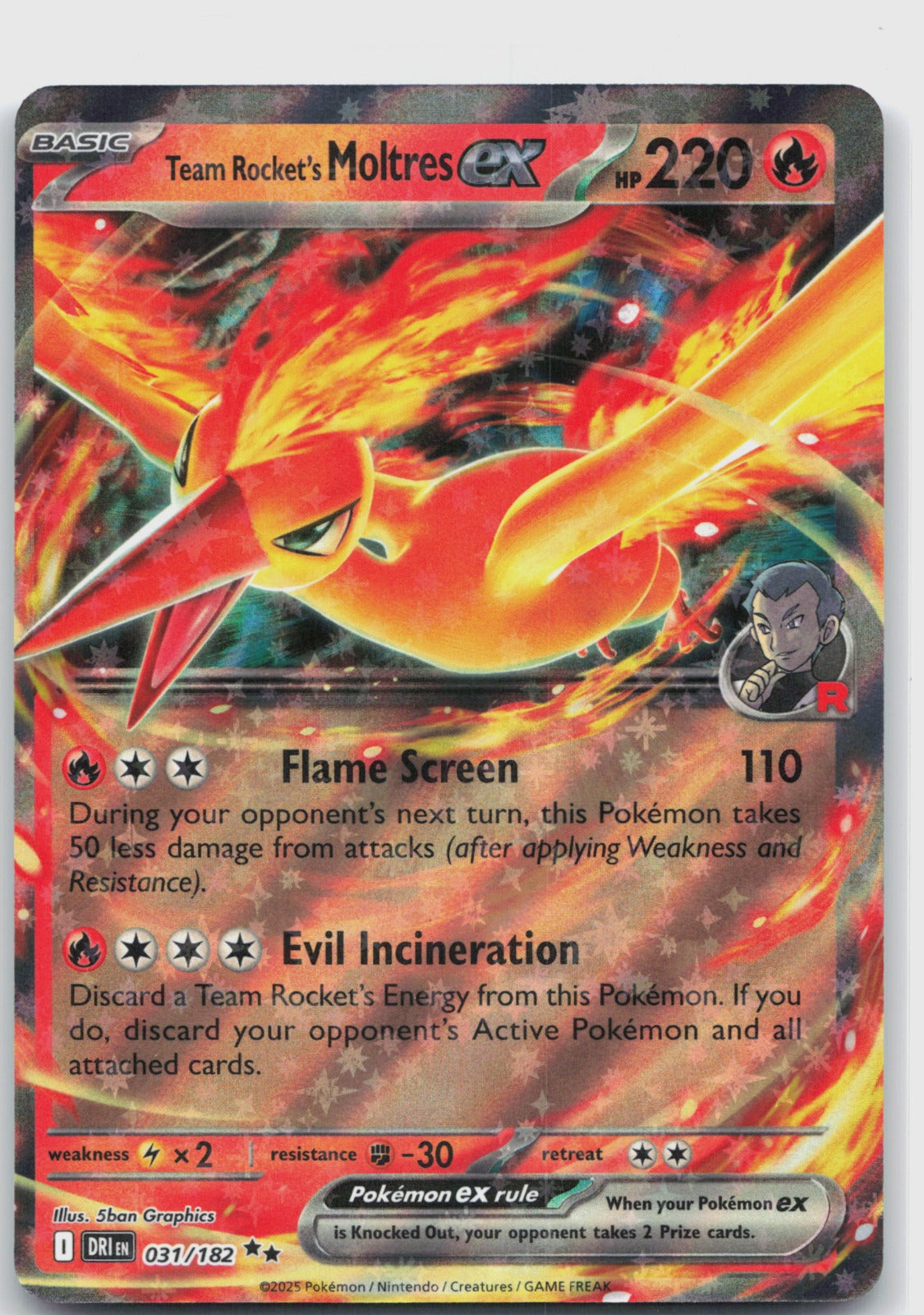 Team Rocket's Moltres ex Holo Double Rare SV10: Destined Rivals 031/182 NM