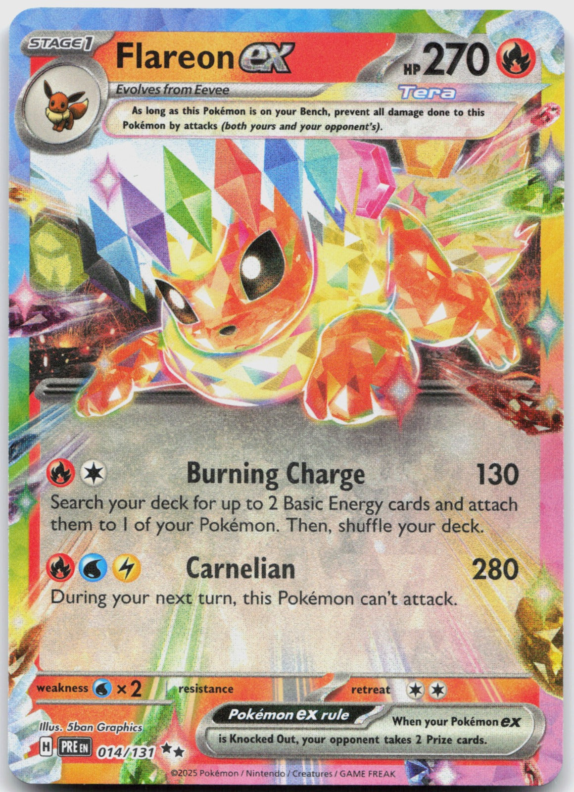 Flareon ex Holo Double Rare SV: Prismatic Evolutions 014/131 NM
